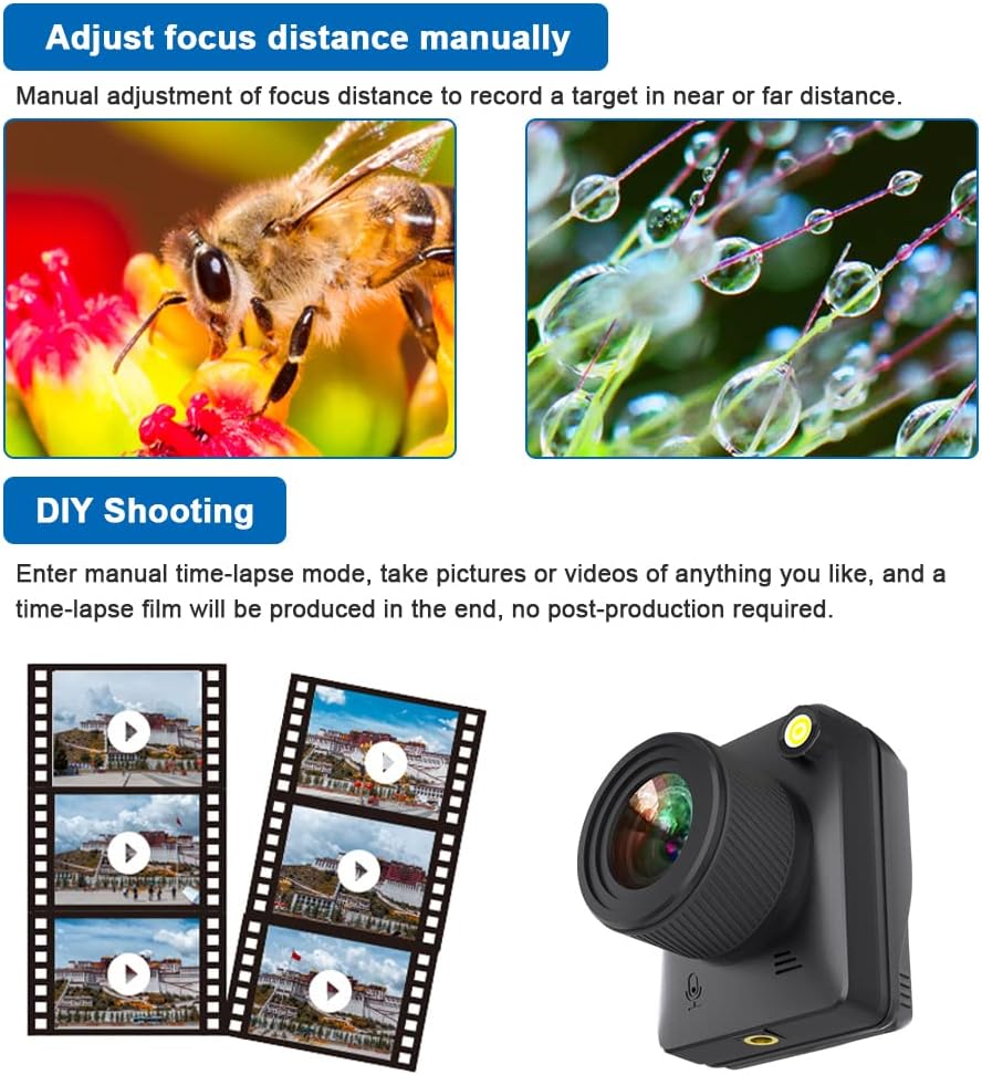 Front view of Veyano 4K time lapse outdoor camera, showcasing its durable, weatherproof design