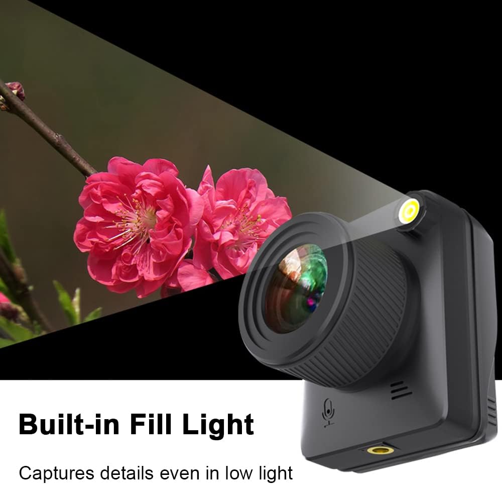 Lifestyle shot: person setting up Veyano 4K weatherproof camera for outdoor time lapse project