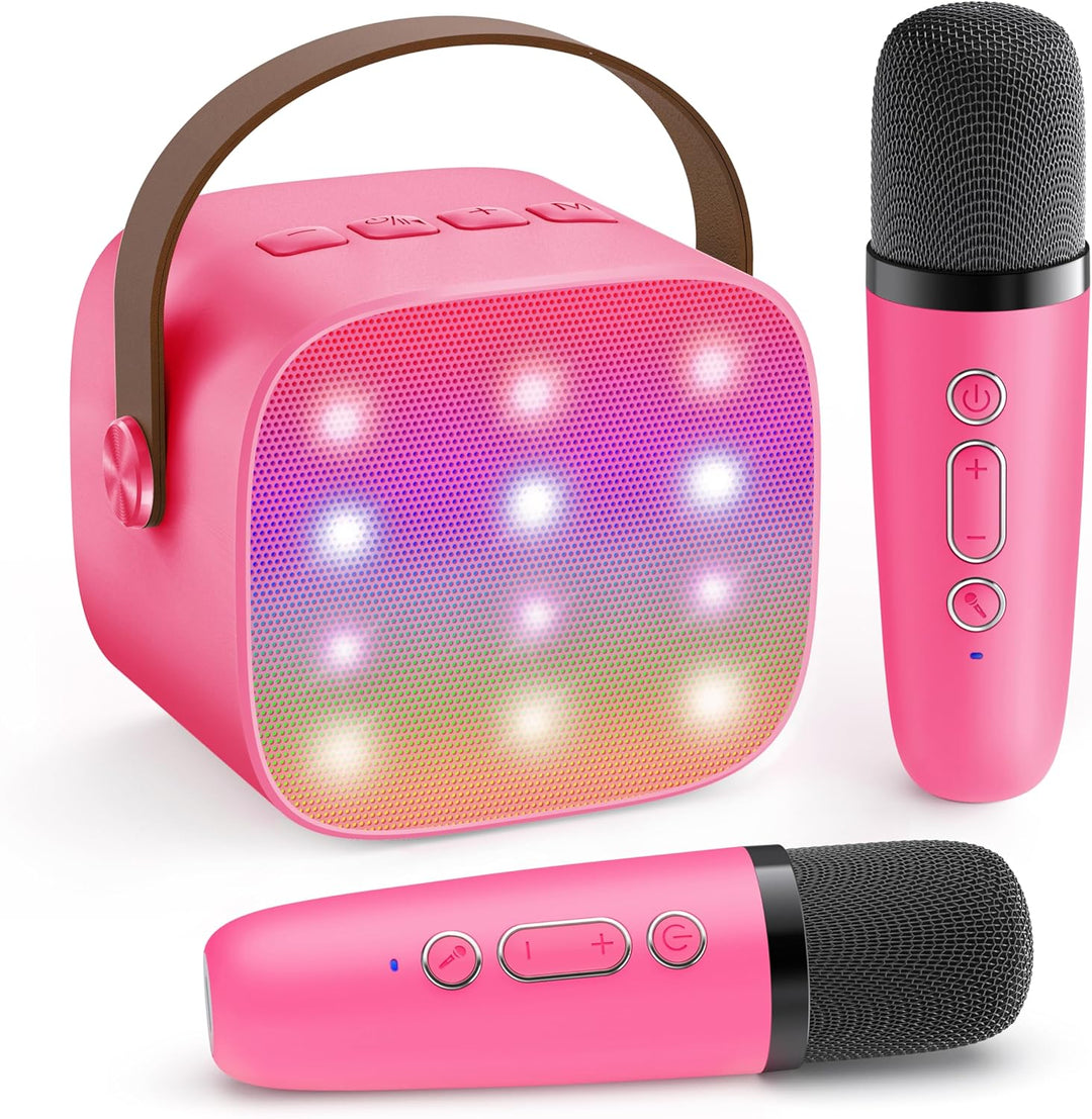 Veylo portable Bluetooth karaoke machine with 2 wireless mics, black