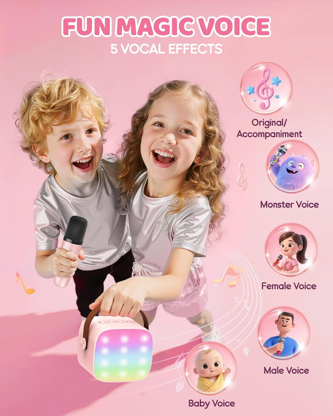 Close-up of Veylo portable karaoke machine with logo and control panel