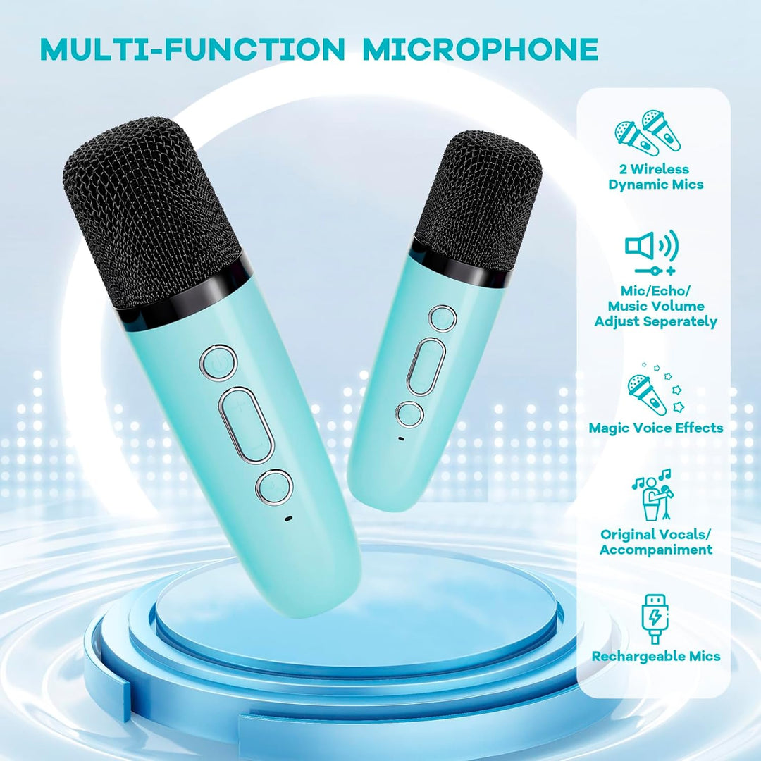 Veylo portable Bluetooth speaker and karaoke machine, with mics in packaging
