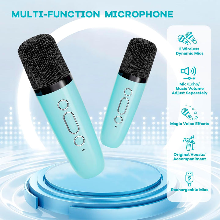 Veylo portable Bluetooth speaker and karaoke machine, with mics in packaging