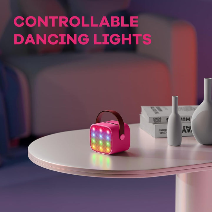 Black Veylo portable karaoke setup, Bluetooth connectivity, 2 wireless microphones