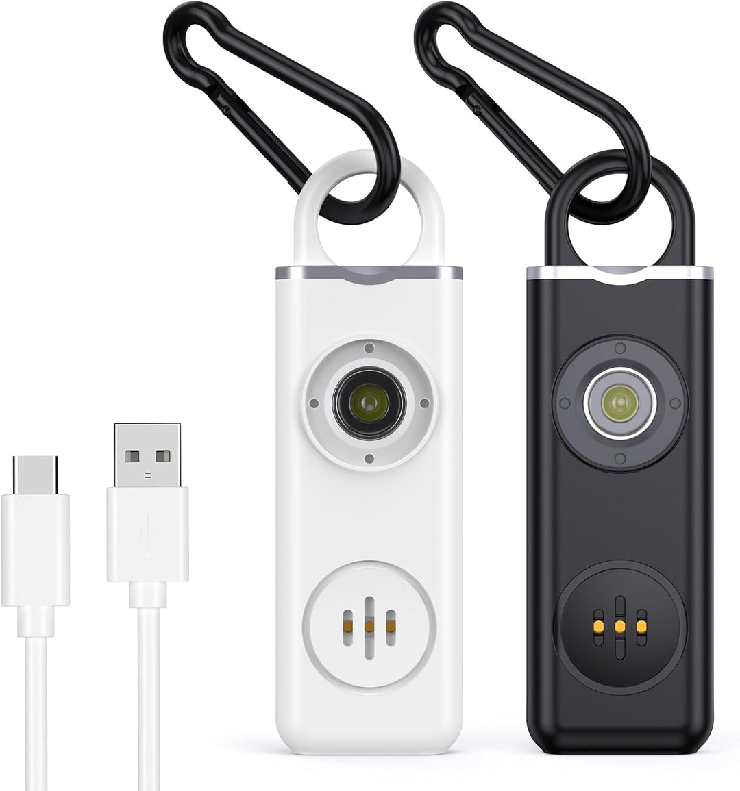 Veyora Unisex 130dB personal alarm keychain with LED strobe for self-defense and safety