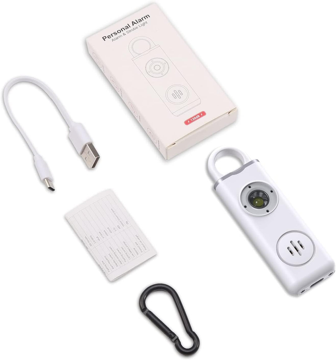 Veyora personal alarm keychain with a bright red finish, standing out for visibility and safety