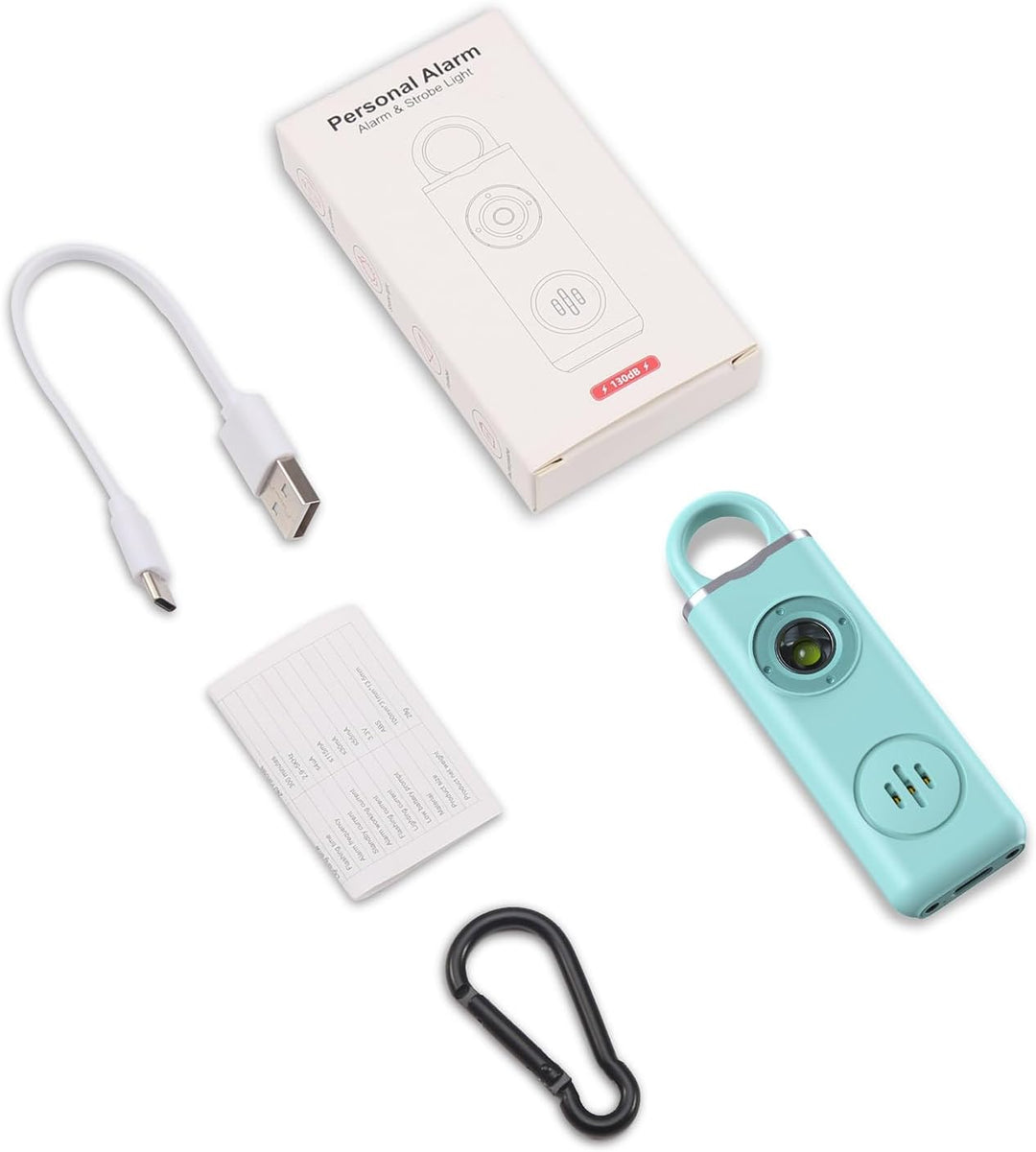 Close-up of the Veyora logo on the 130dB personal alarm, signifying quality and reliability