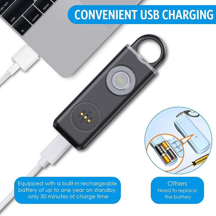 Veyora personal alarm keychain, ergonomic design for comfortable grip and quick deployment
