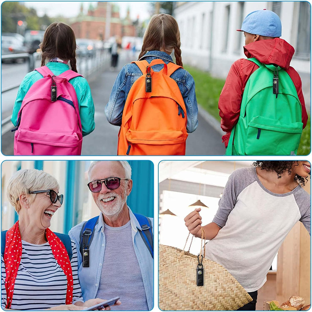 Veyora personal alarm, attached to a purse, offering discreet yet powerful self-defense