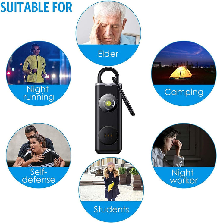 Veyora 130dB personal security alarm, waterproof design for all-weather emergency use