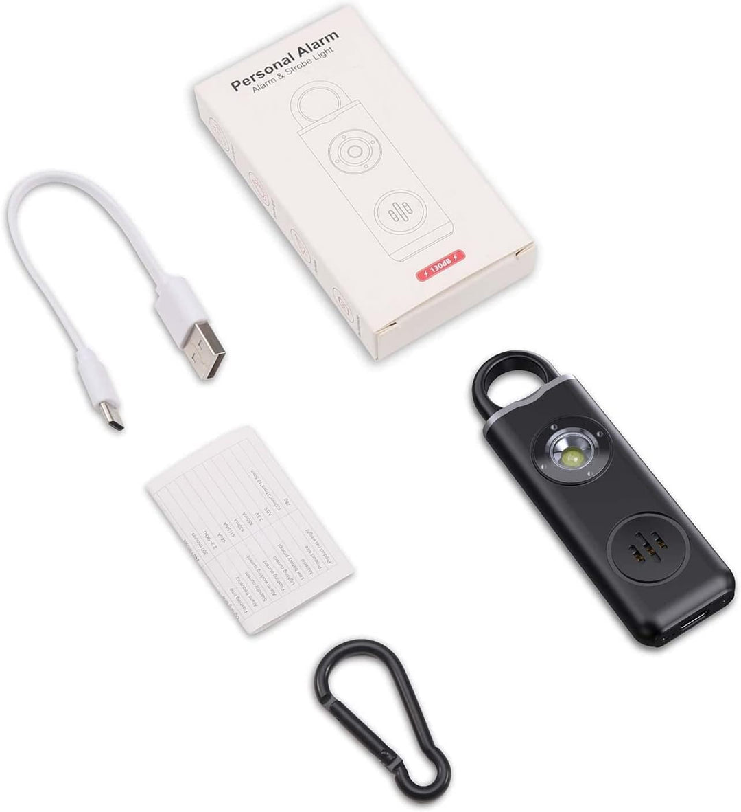 Veyora personal alarm with an illuminated strobe, enhancing visibility during night emergencies