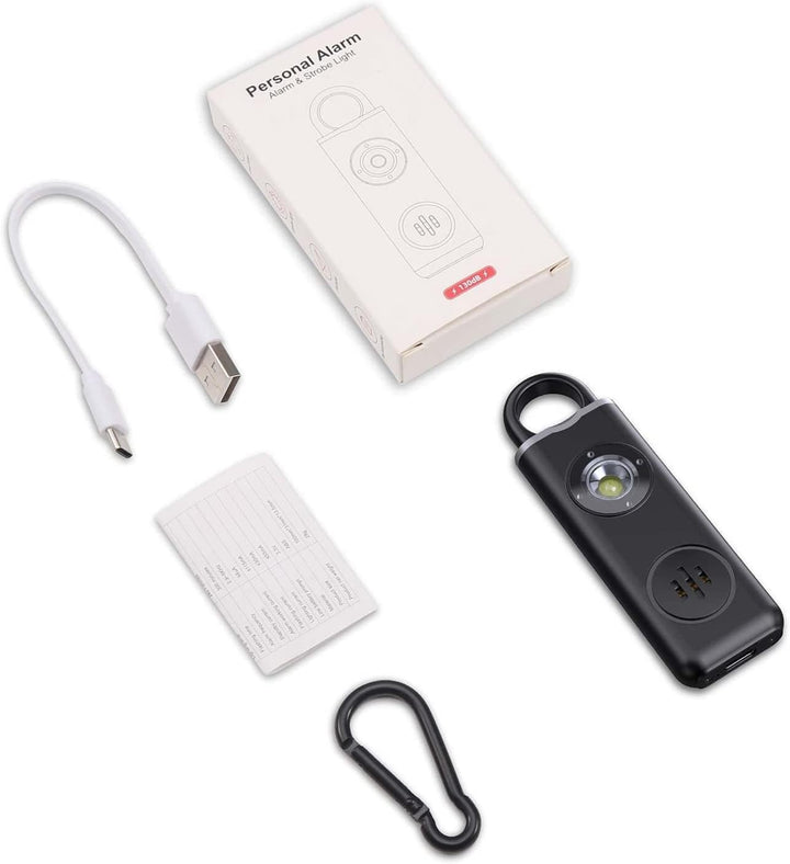 Veyora personal alarm with an illuminated strobe, enhancing visibility during night emergencies