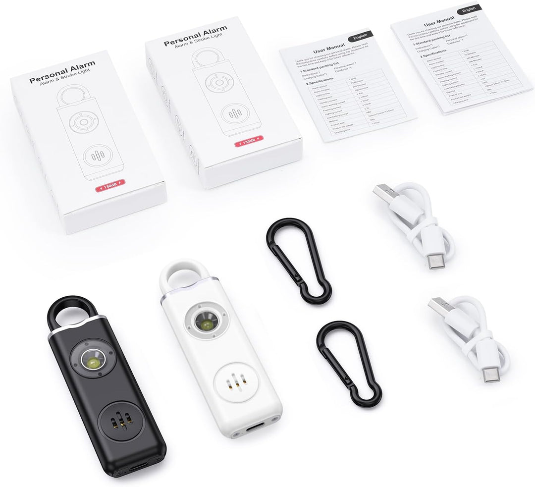Two Veyora personal alarm keychains, 1+1 FREE offer, for enhanced safety and self-defense