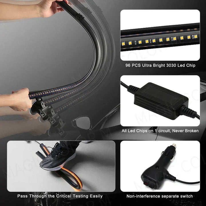 Car emergency warning light bar, Veyra 96 LED strobe for high visibility