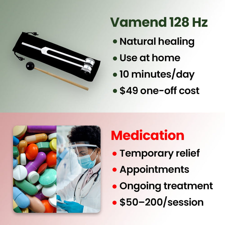 Sleek VibeTherapy sound instrument design, providing vibrational therapy for stress & pain relief.