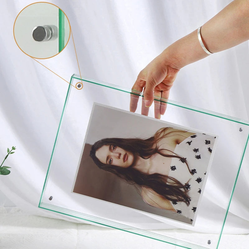 Versatile acrylic photo frame: vibrant colors for wall art display or stylish table decor.