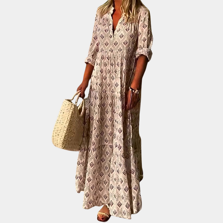 Breezy & vibrant Isla flowing maxi summer dress for women. Ideal casual fashion for warm weather & vacation.