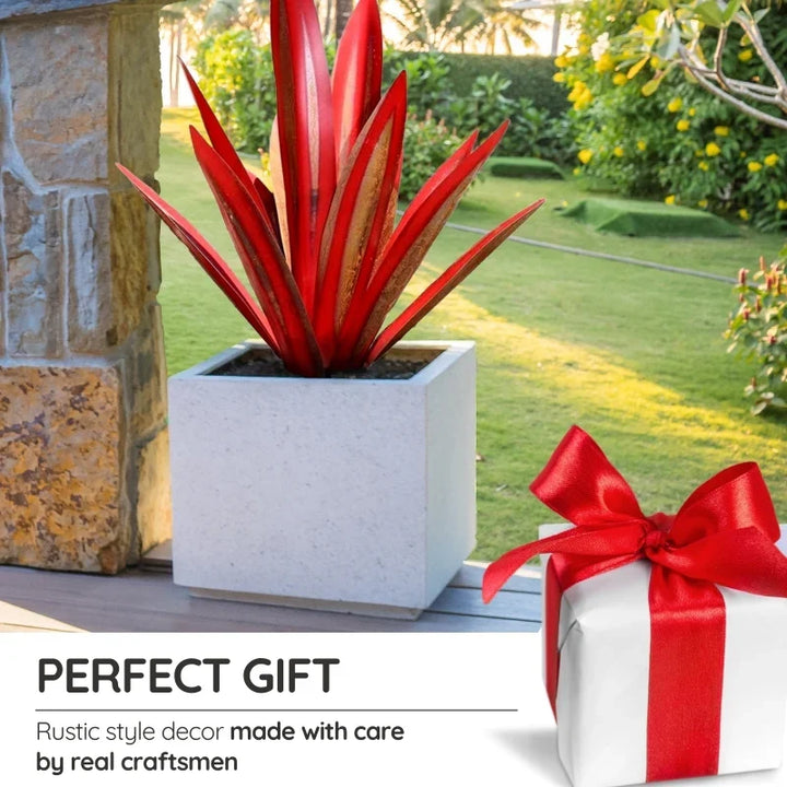 Unique metal agave garden decor, a vibrant zero-maintenance desert plant accent.