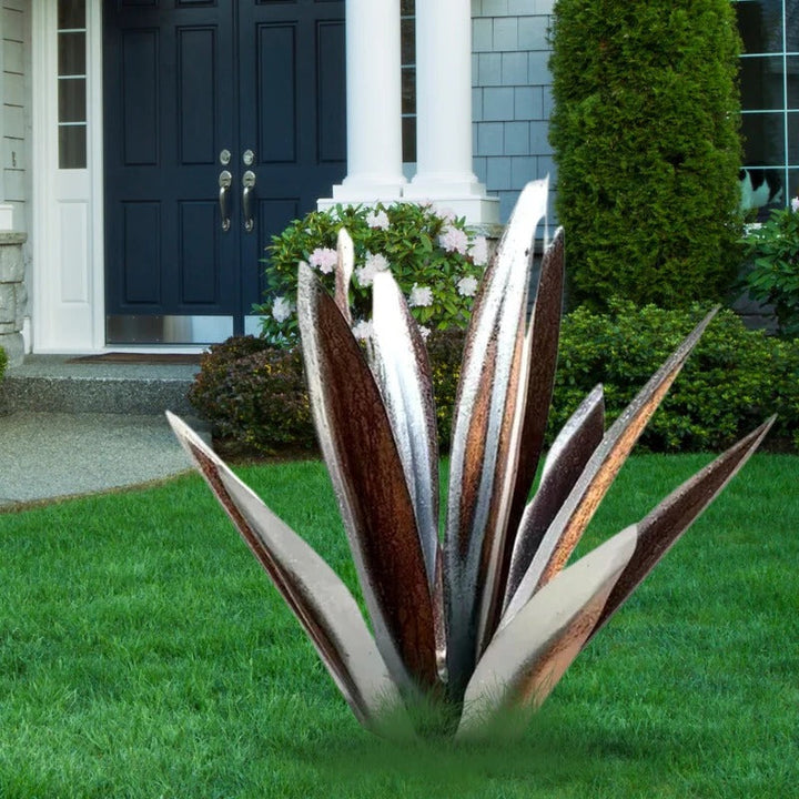 Unique gift: Decorative metal agave plant, perfect for modern home accent or desert garden decor.