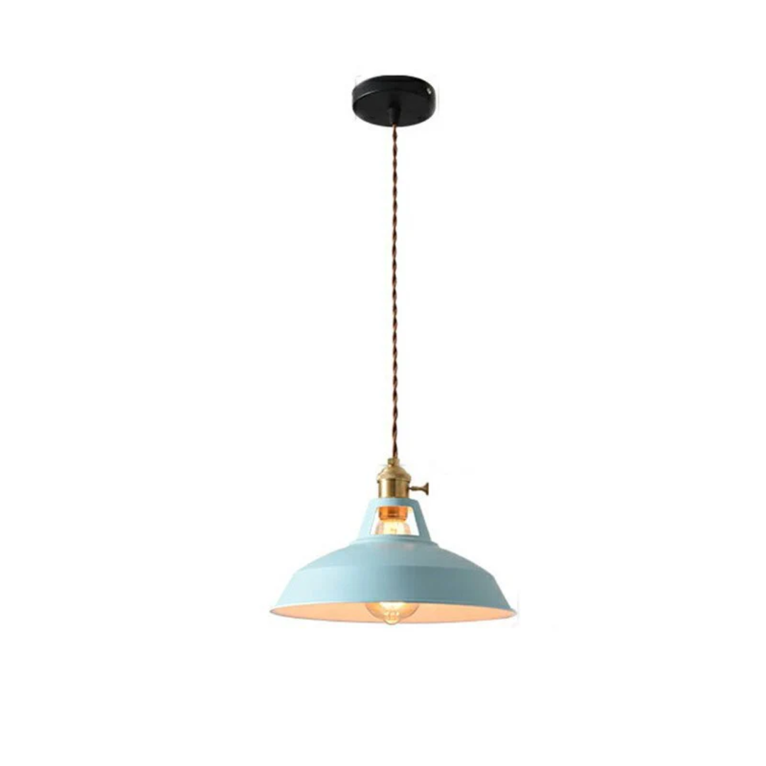 Vibrant modern LED pendant light, colorful design for contemporary home decor.