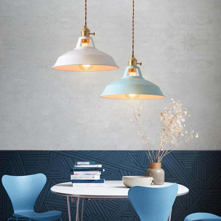 Modern colorful LED pendant light, energy-efficient for contemporary interior design.