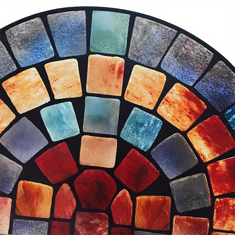 Stylish mosaic pattern doormat for a vibrant home entryway. Durable, non-slip, and ideal for indoor or outdoor use.