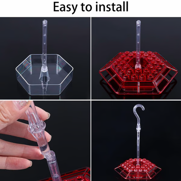 Easy-fill nectar feeder for hummingbirds with an integrated ant moat, ensuring clean feeding and garden display.