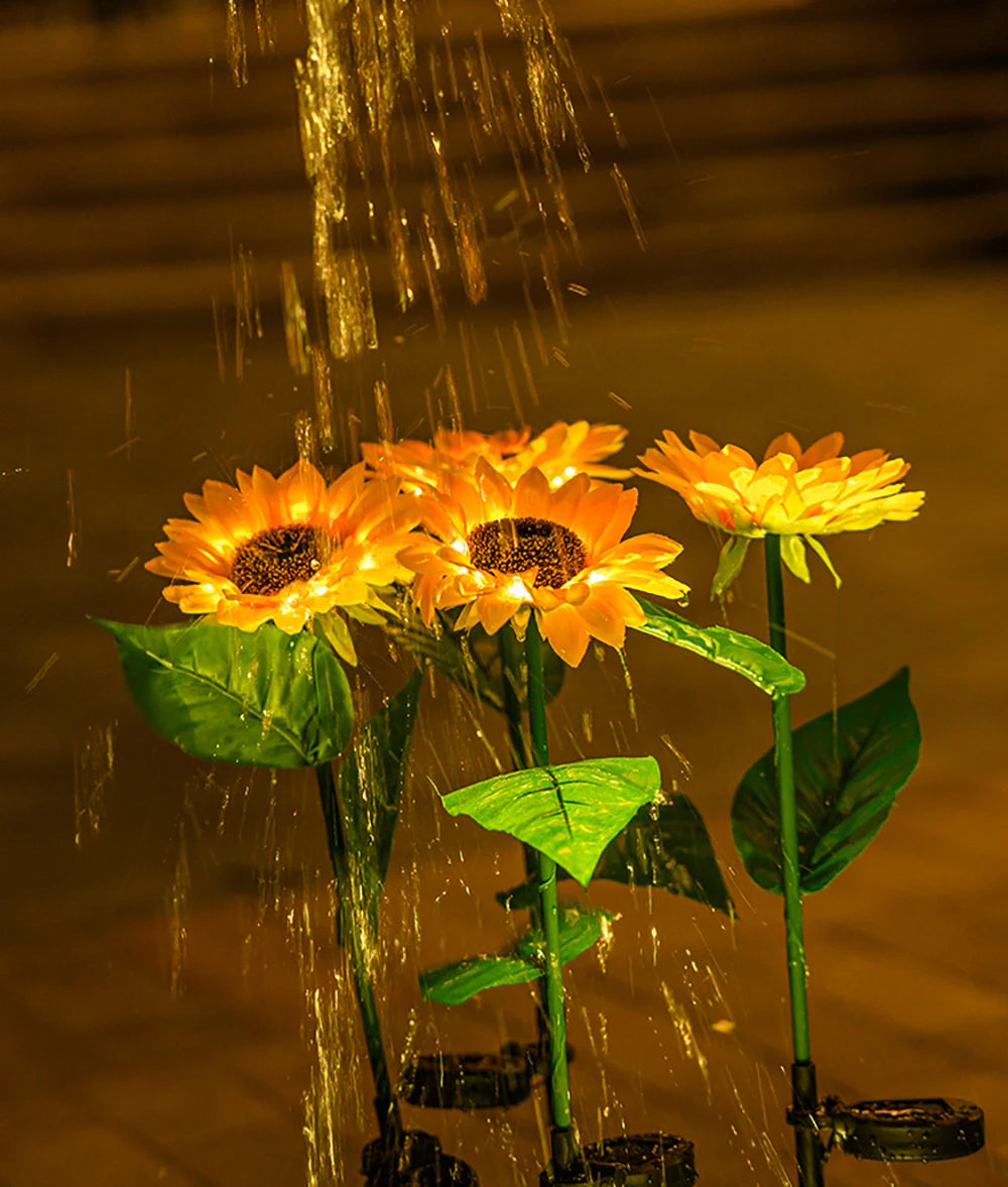 Durable waterproof solar sunflower garden lamp, provides beautiful and energy-efficient outdoor landscape lighting.
