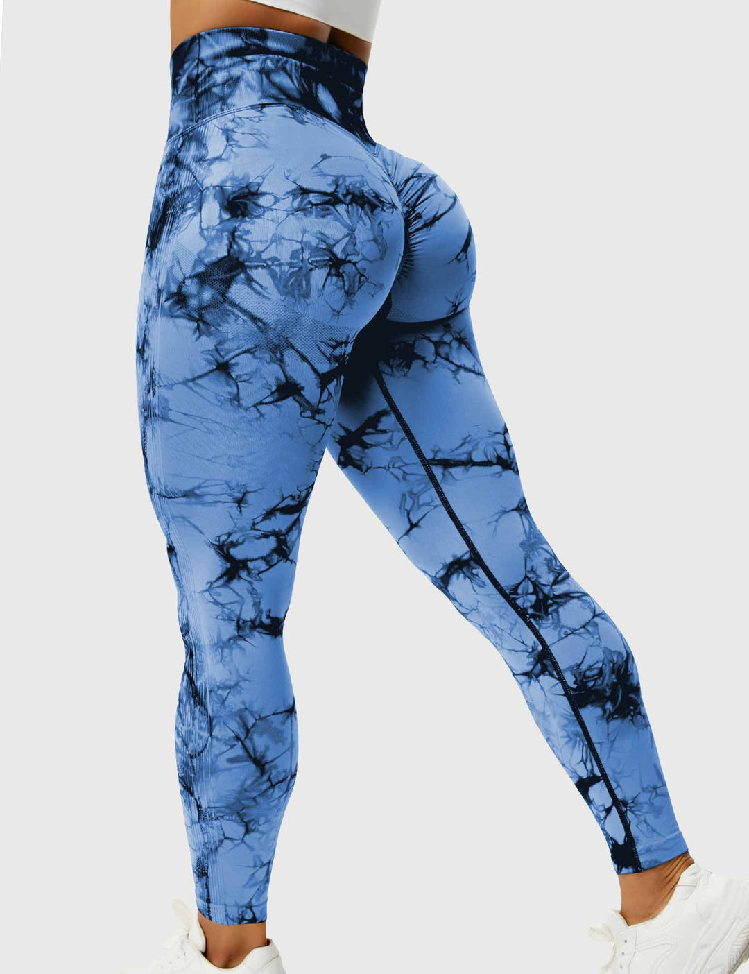Women's tie-dye activewear leggings, comfortable & chic for yoga and exercise.