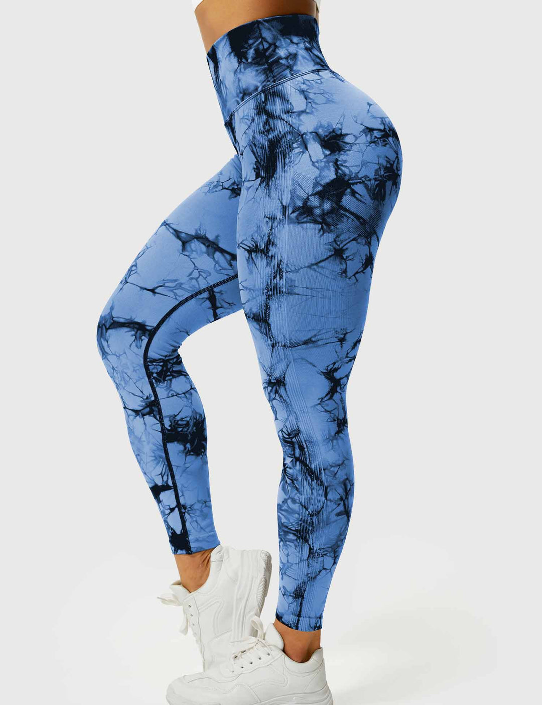 Vibrant tie-dye women's yoga pants, stylish for workouts & ultimate comfort.