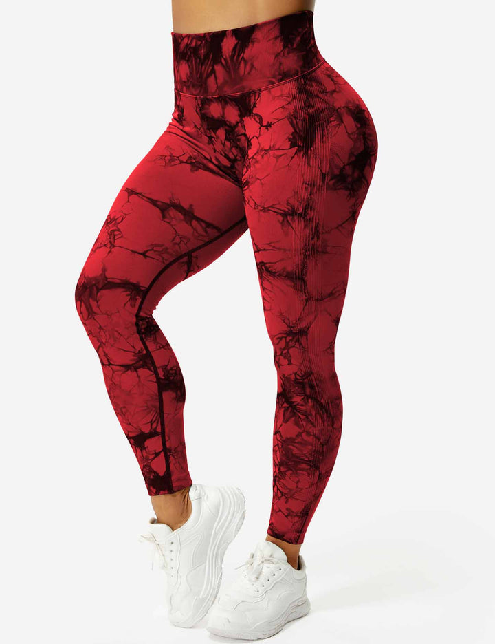 Comfortable tie-dye women's leggings, perfect for fitness, yoga & athleisure.