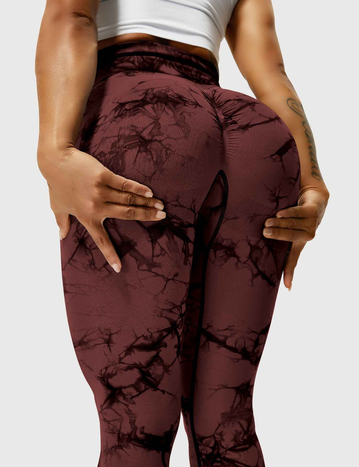 Vibrant tie-dye workout leggings for women, perfect blend of style & comfort.