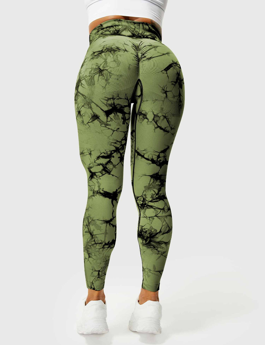 Women's vibrant tie-dye workout leggings, soft & supportive for any activity.