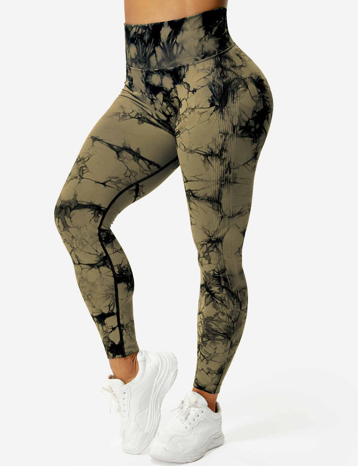 Unique tie-dye pattern women's activewear leggings, stylish & soft.