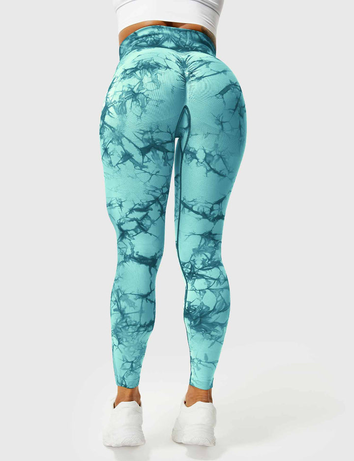 Women's comfortable tie-dye workout leggings, vibrant & performance-ready.