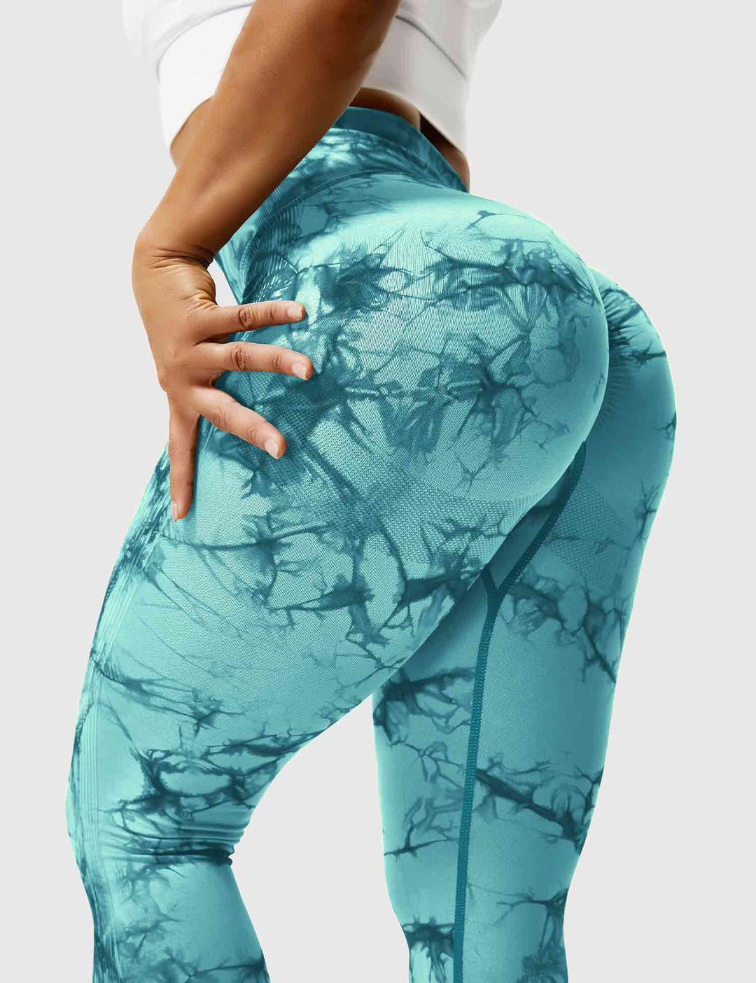 Unique tie-dye women's leggings, stylish for fitness, yoga & everyday comfort.