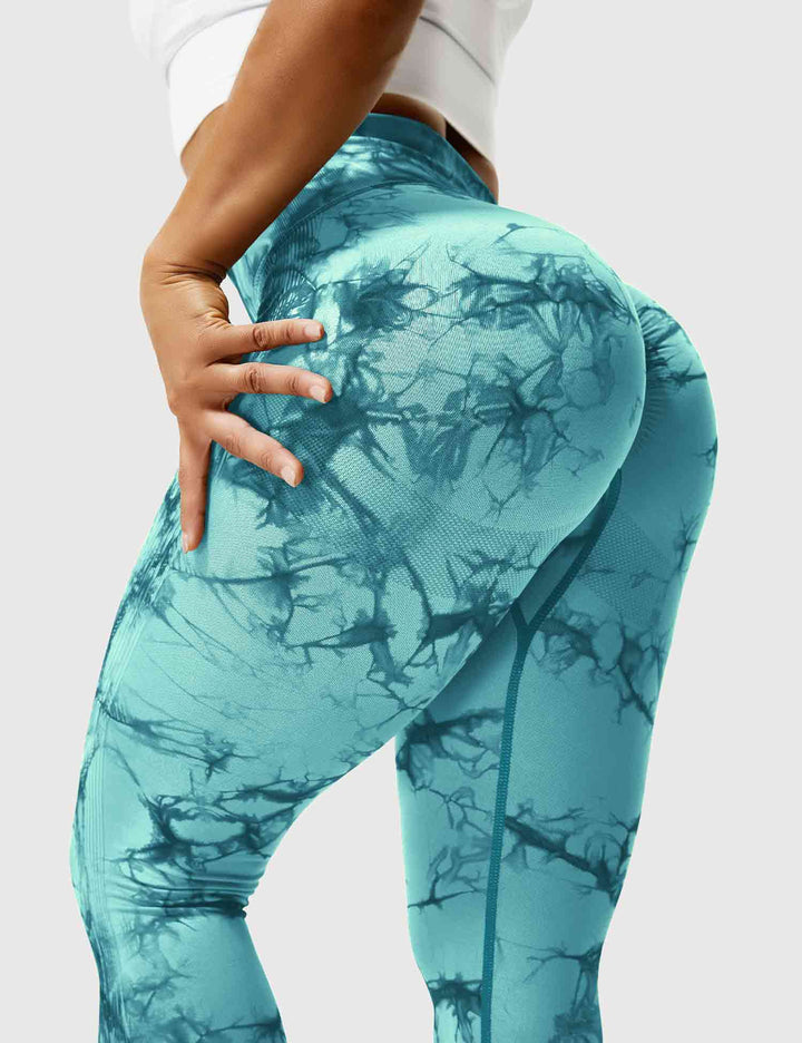 Unique tie-dye women's leggings, stylish for fitness, yoga & everyday comfort.