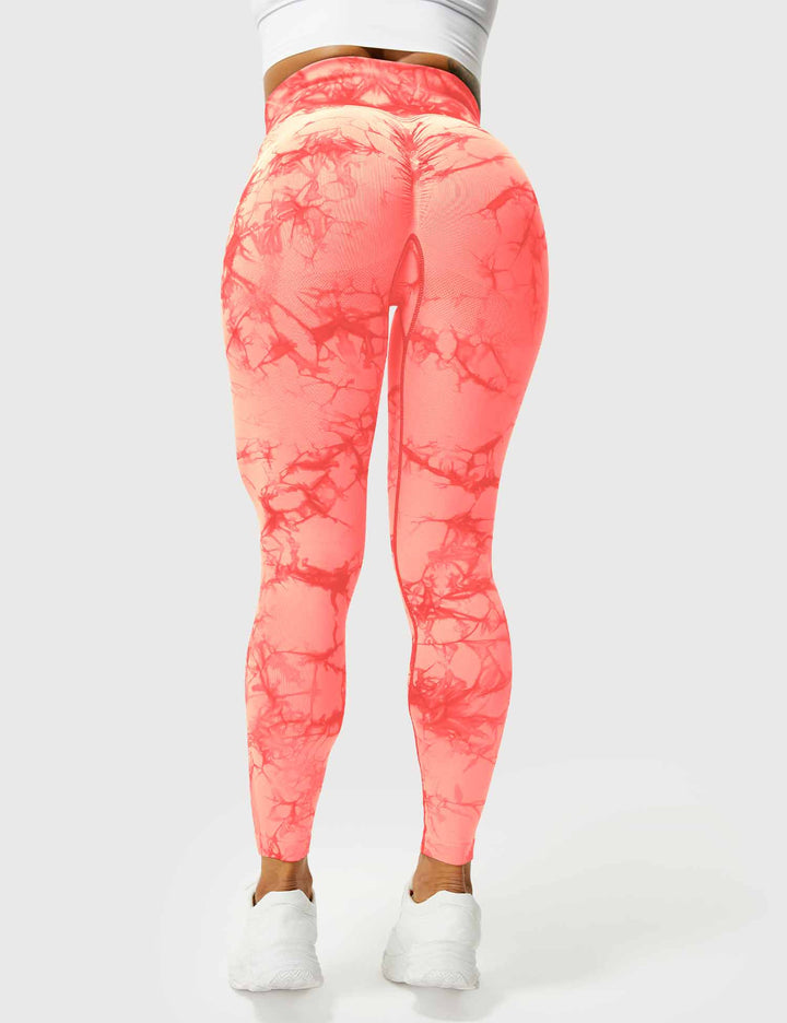Stylish tie-dye activewear women's leggings, vibrant & performance-ready.