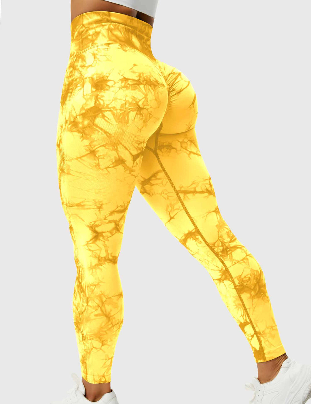 Stylish tie-dye women's soft leggings, vibrant for yoga & activewear.