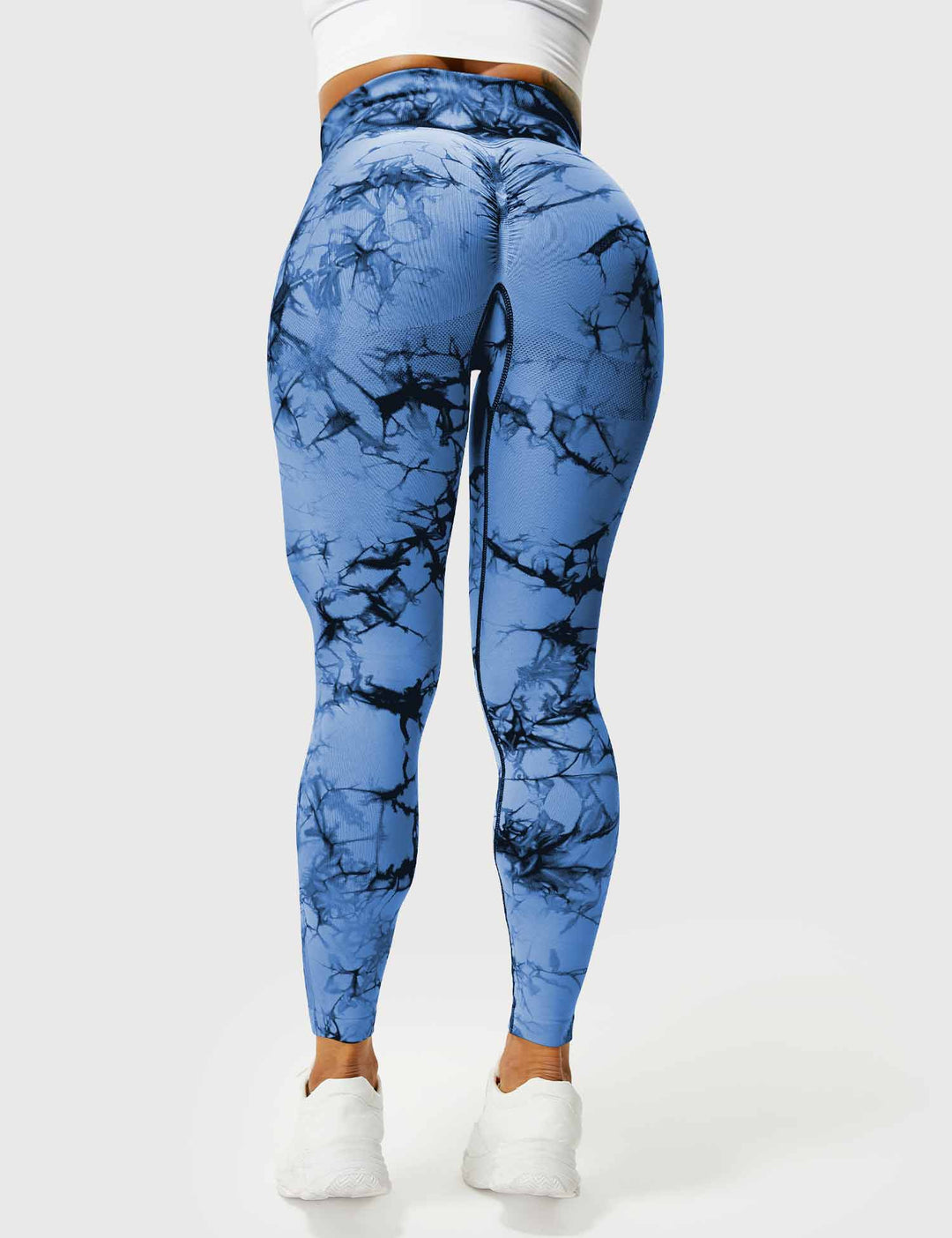 Women's vibrant tie-dye yoga leggings, offering style and ultimate comfort.