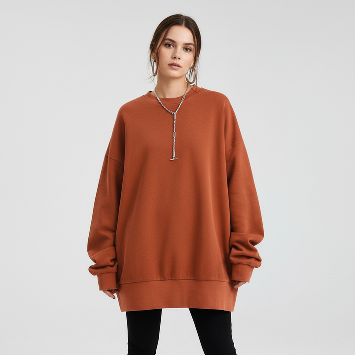Winter wear women's knit top, Viktoria oversized pullover with comfortable soft fabric and long sleeves