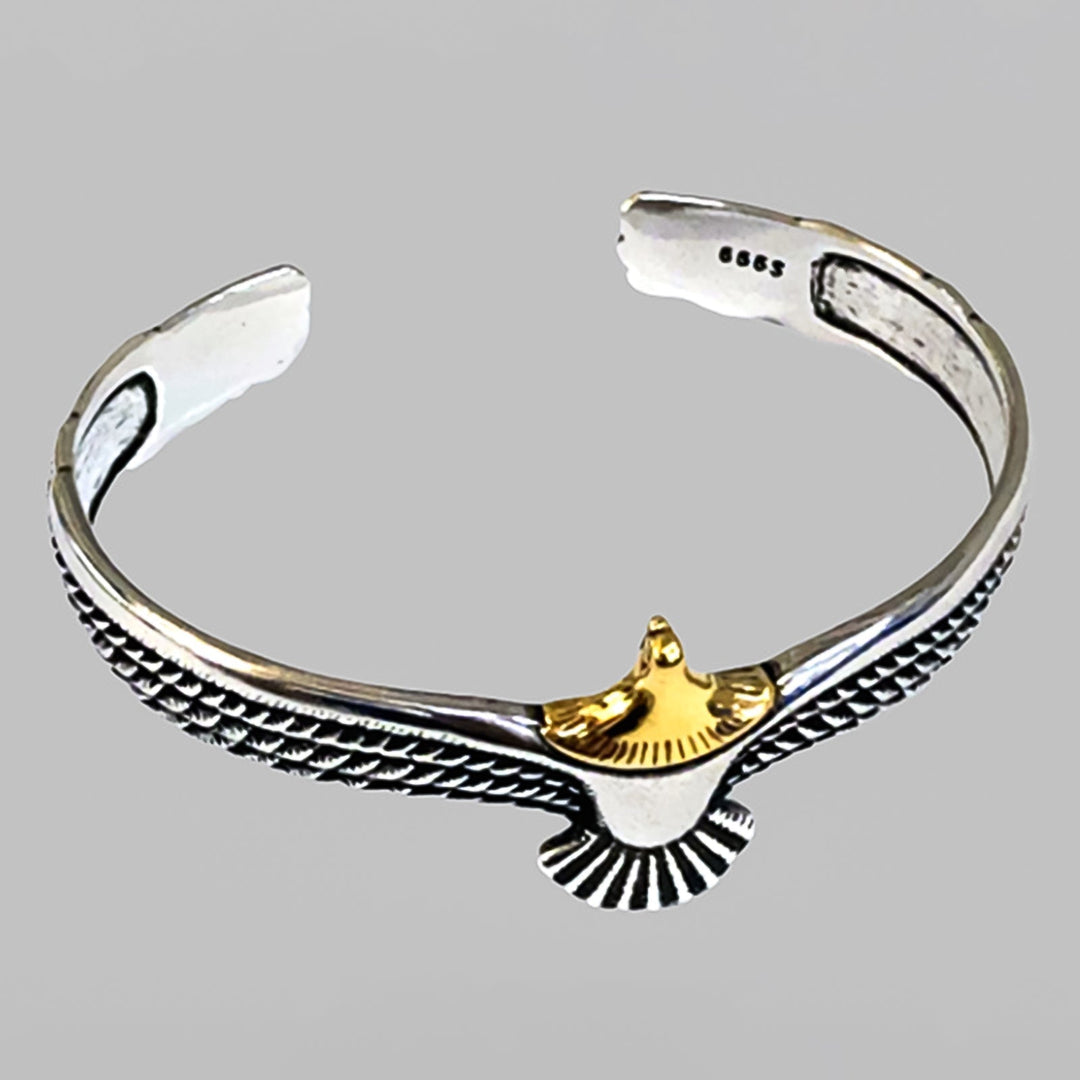 Unique women's vintage eagle bracelet, perfect bohemian fashion jewelry. Stainless steel boho accessory.