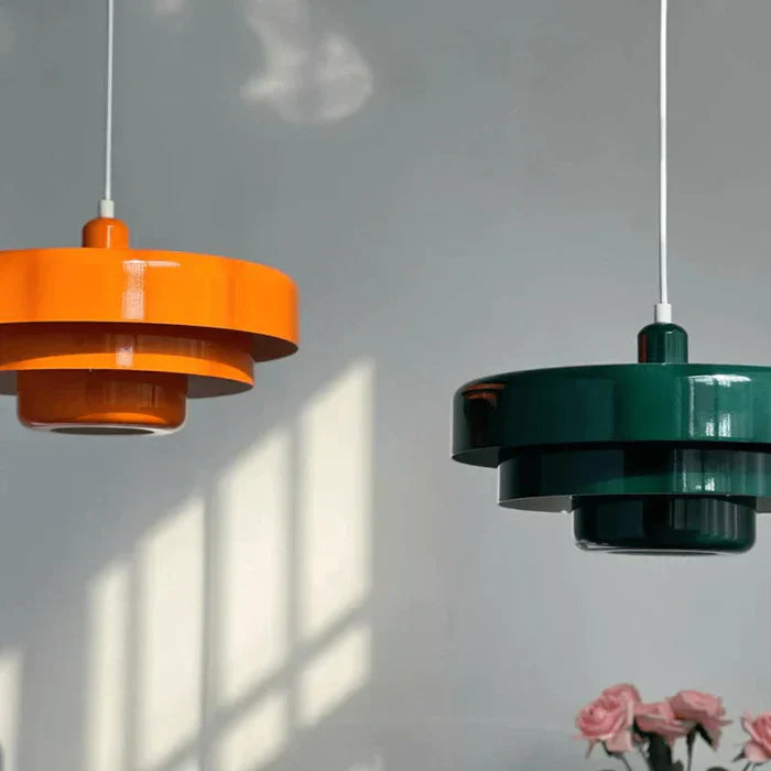 Ceiling-mounted industrial LED pendant light, black finish, perfect for home decor