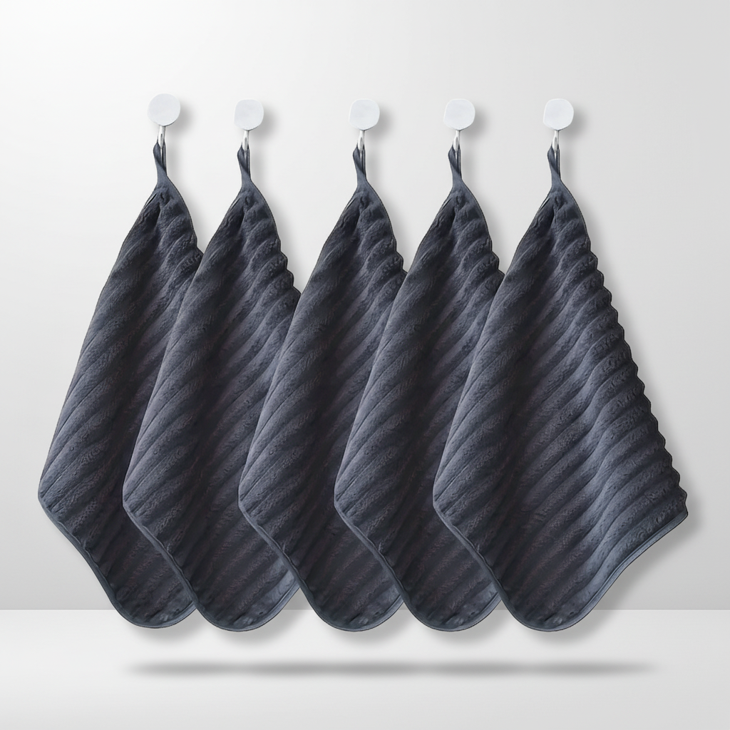 Detailed view of the striped pattern on a vintage kitchen towel, soft texture
