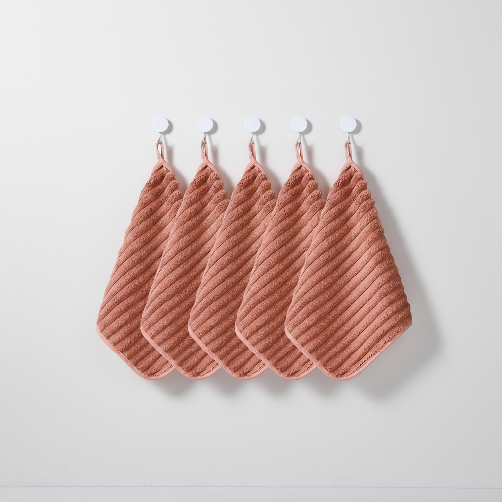 Packaged vintage striped kitchen towel set, ideal for a retro home decor gift