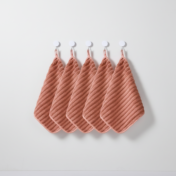 Packaged vintage striped kitchen towel set, ideal for a retro home decor gift