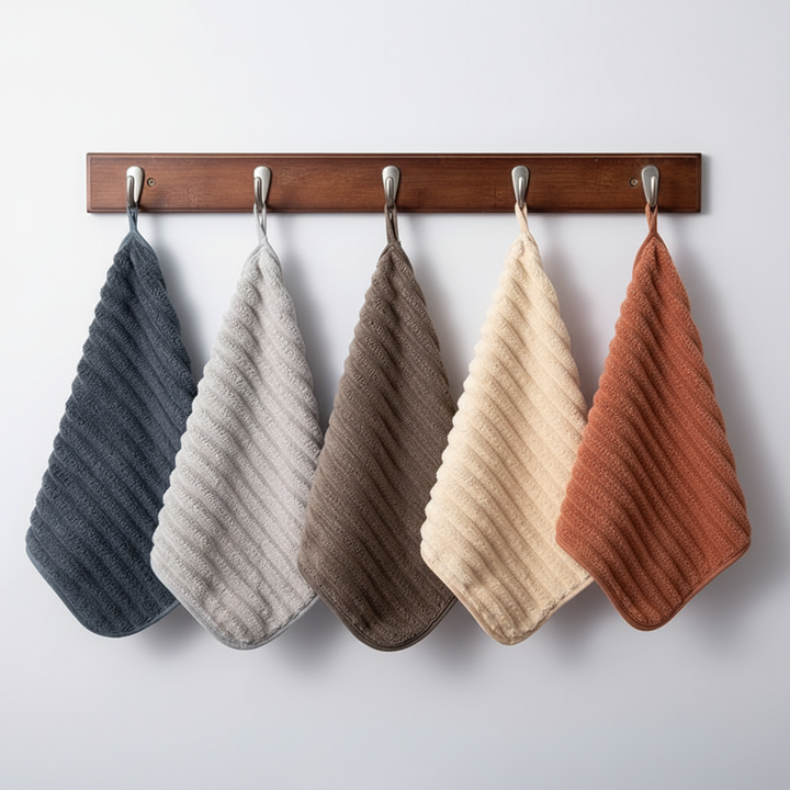 Assorted vintage striped kitchen and hand towels, durable polyester blend accessories
