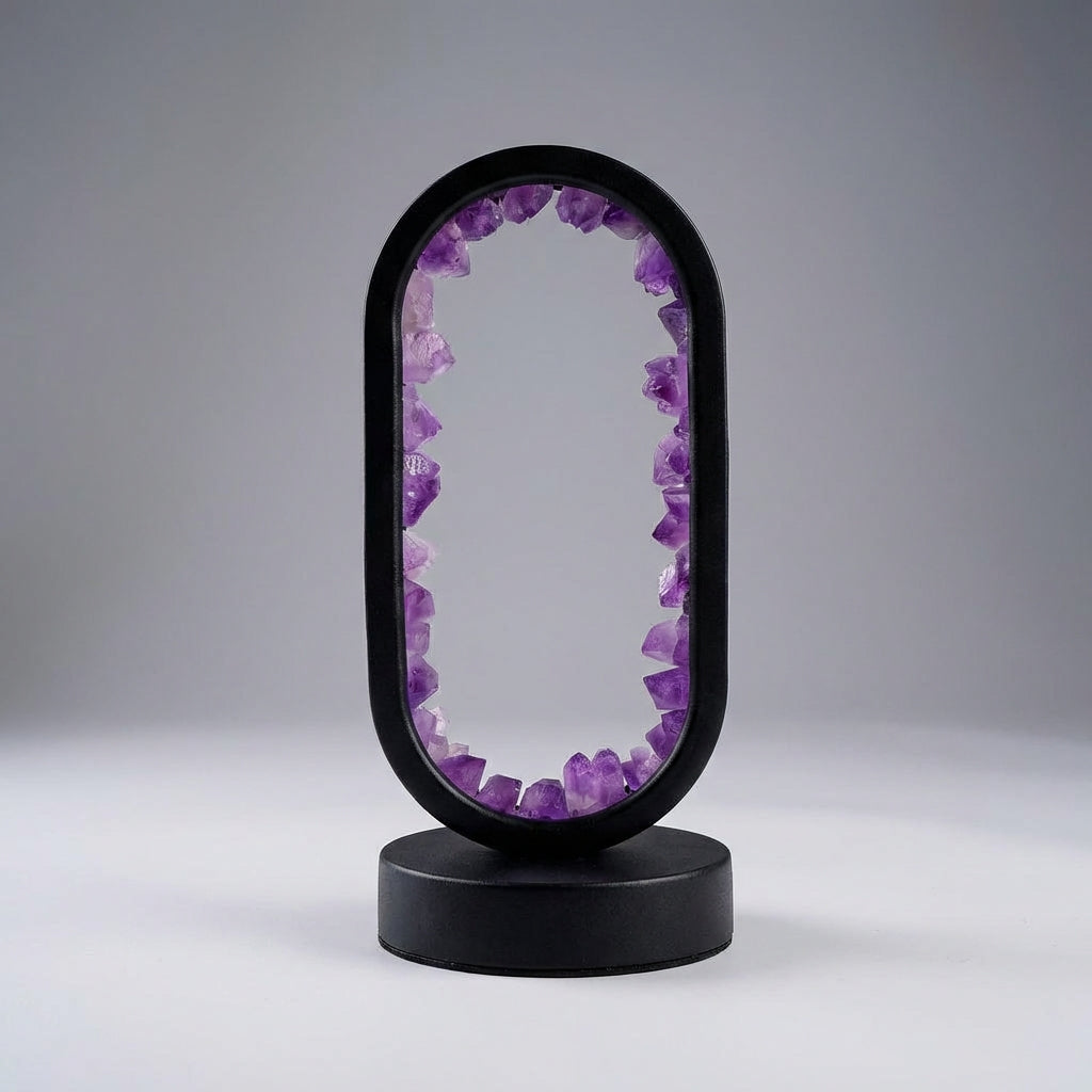 Natural crystal table lamp, ideal for meditation and stress relief