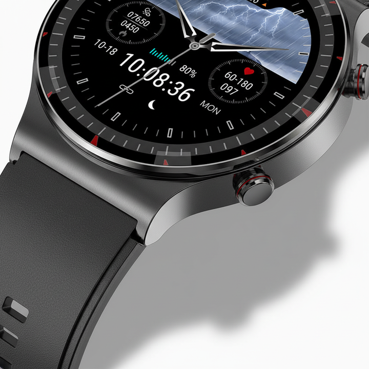 Unisex fitness watch by VitalWatch, advanced health sensors for ECG, heart rate, & blood oxygen