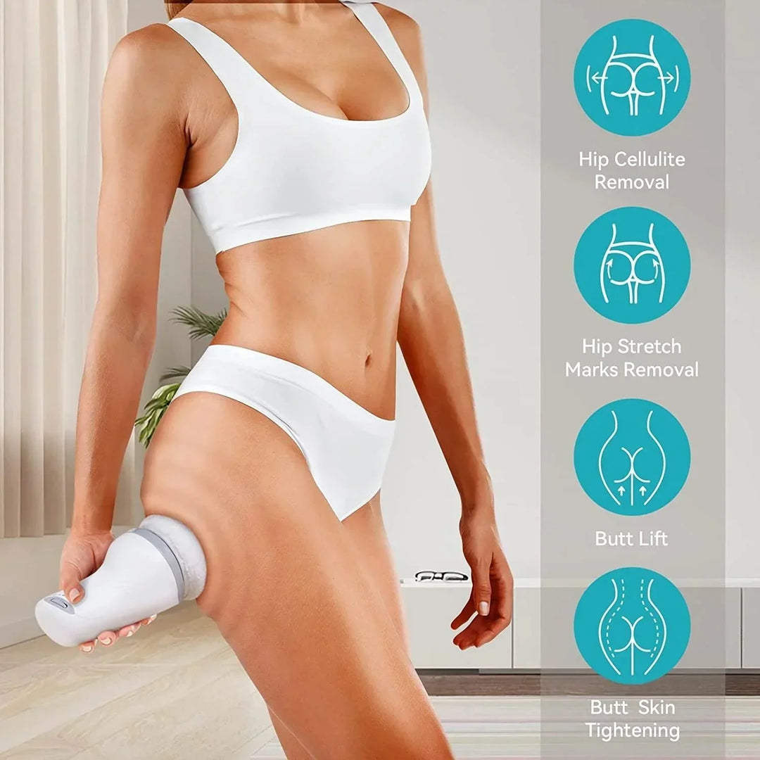Revitalizing handheld body massager for muscle stimulation, cellulite reduction, and skin toning. Portable home use.