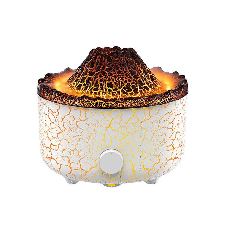 Volcanic air humidifier with dynamic eruption lighting. Creates a relaxing mist & ambient glow.